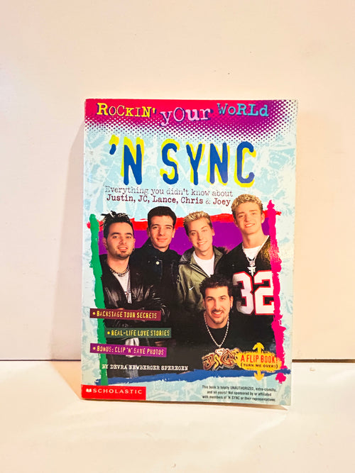 'N Sync cover of Rockin' Your World double-cover paperback flip book