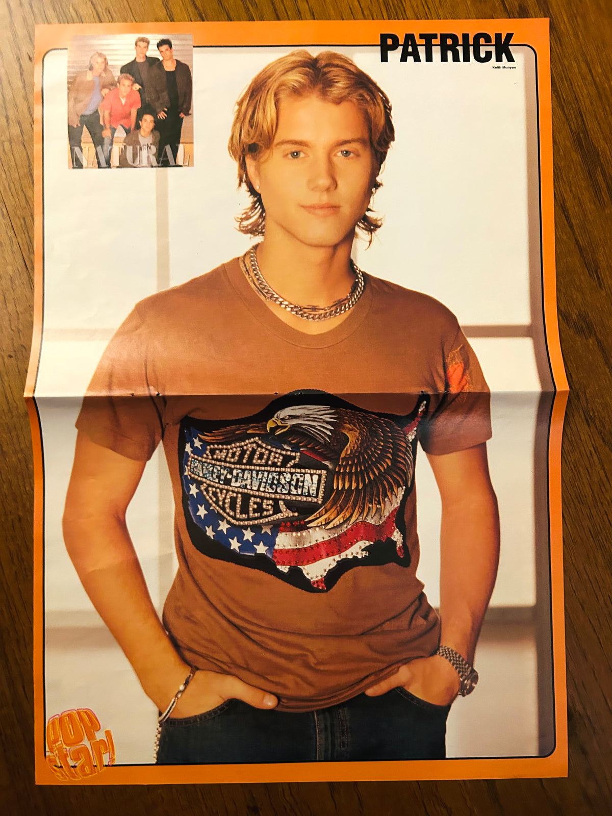 Patrick of Natural side of the 2002 Pop Star poster with group inset