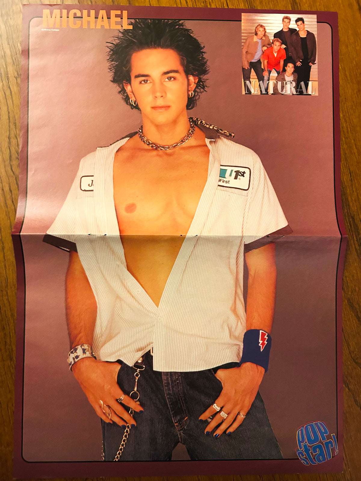 Michael of Natural side of the 2002 Pop Star poster with Natural group inset