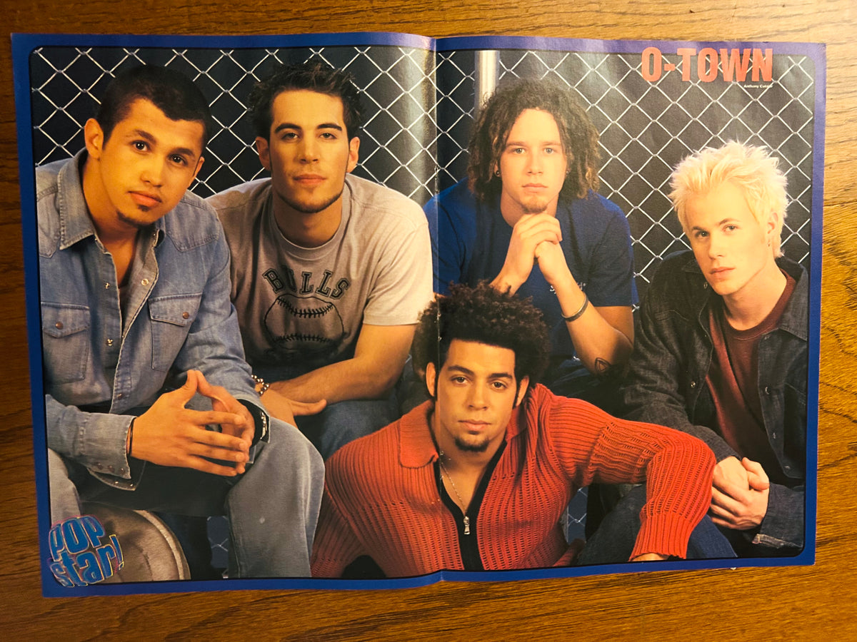 O-Town group portrait side of the 2002 Pop Star double-sided poster
