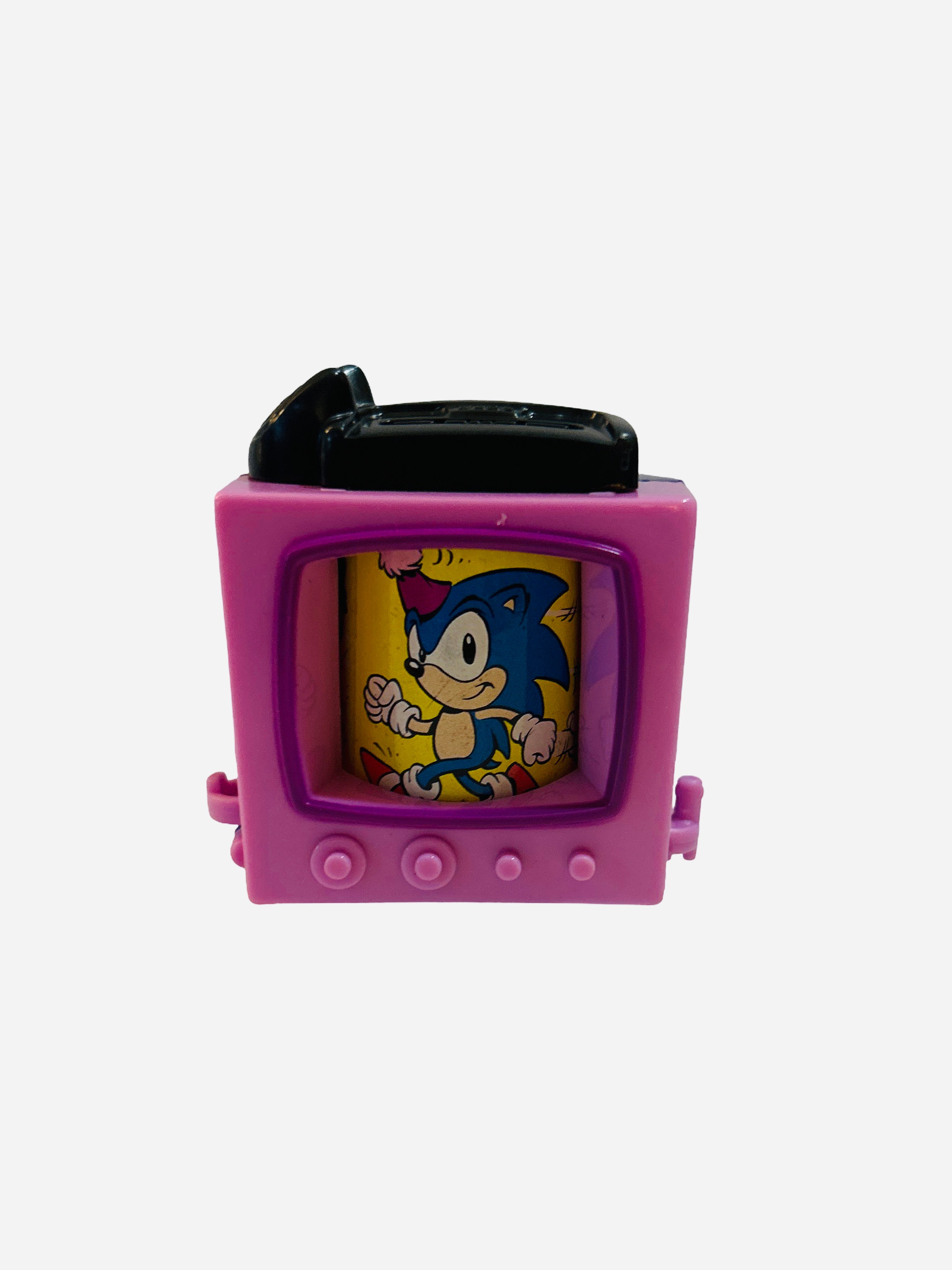 Sonic the Hedgehog 1994 Happy Birthday Collection mini TV toy – pink retro television with Sonic artwork