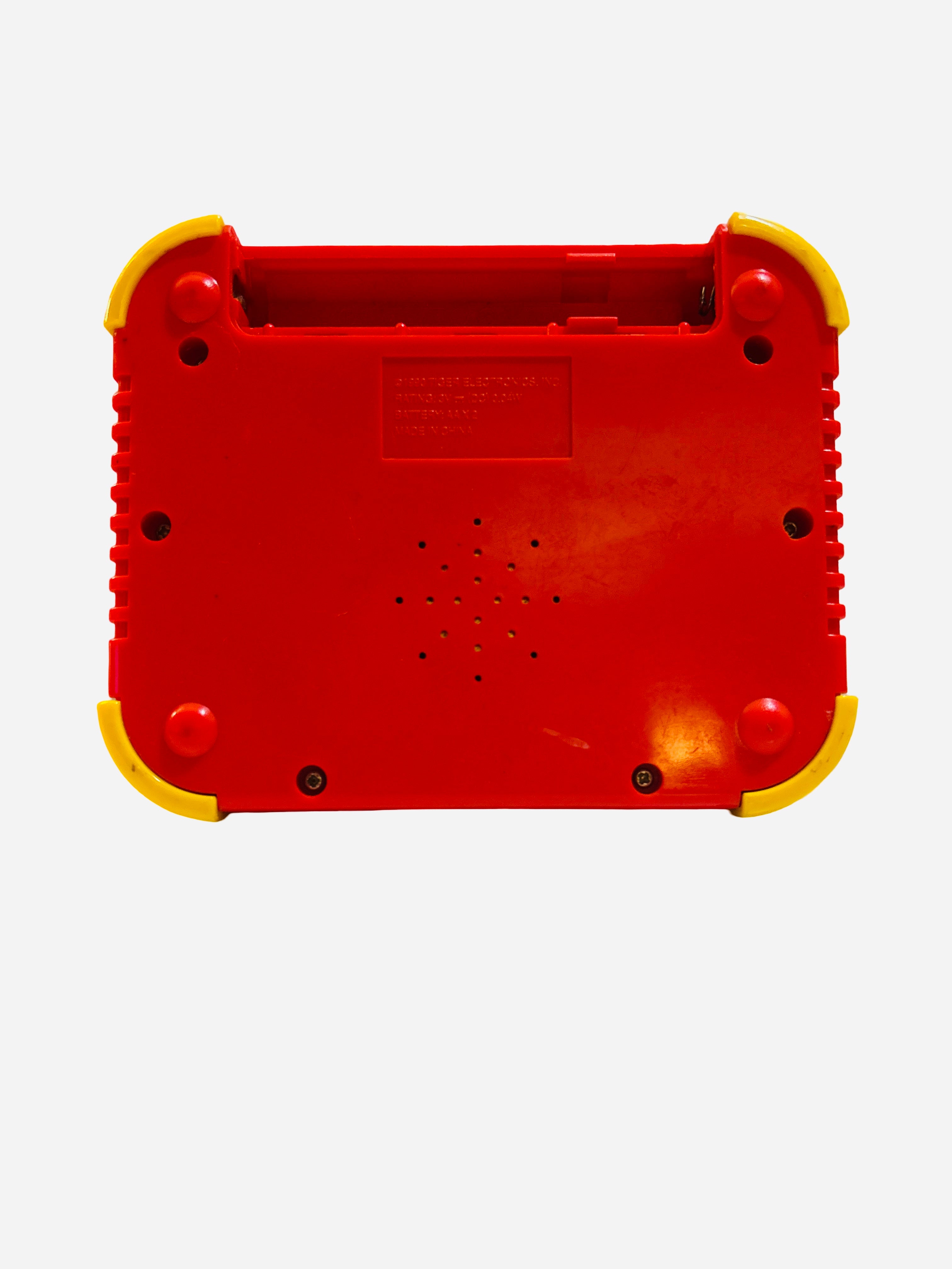 Disney's The Lion King Tiger Electronics handheld LCD game back view showing missing battery cover