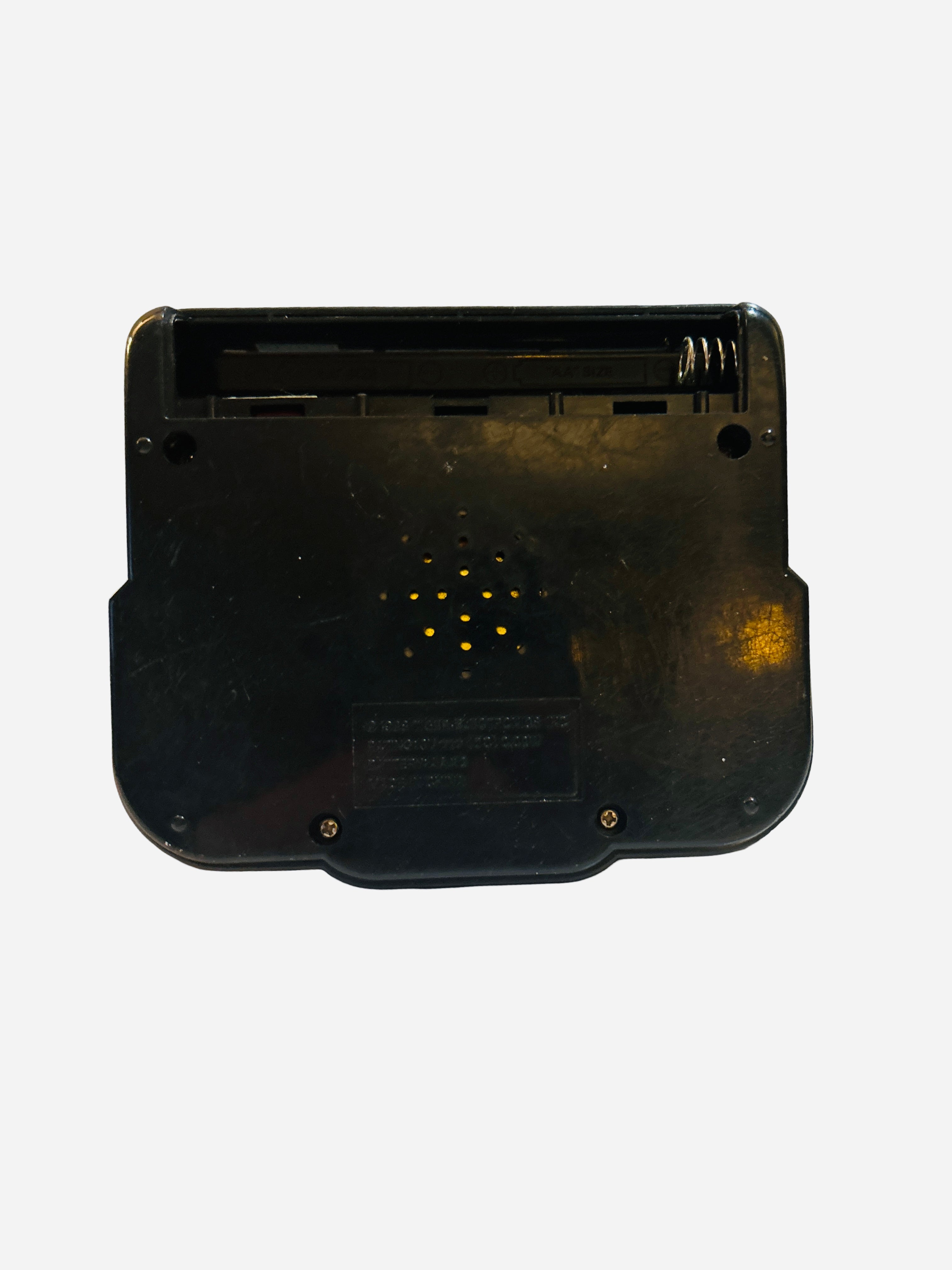 Jurassic Park Tiger Electronics handheld LCD game 1993 – back view showing missing battery cover