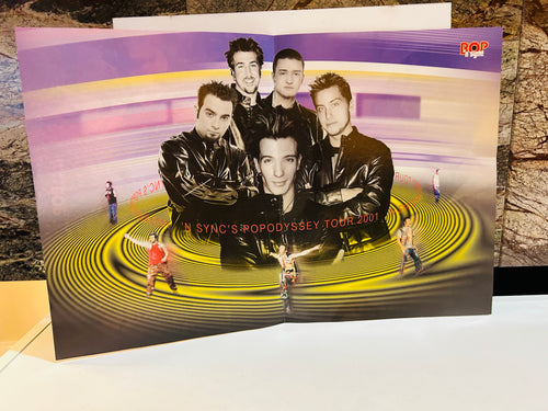 BOP double-sided *NSYNC poster with PopOdyssey Tour 2001 group graphic