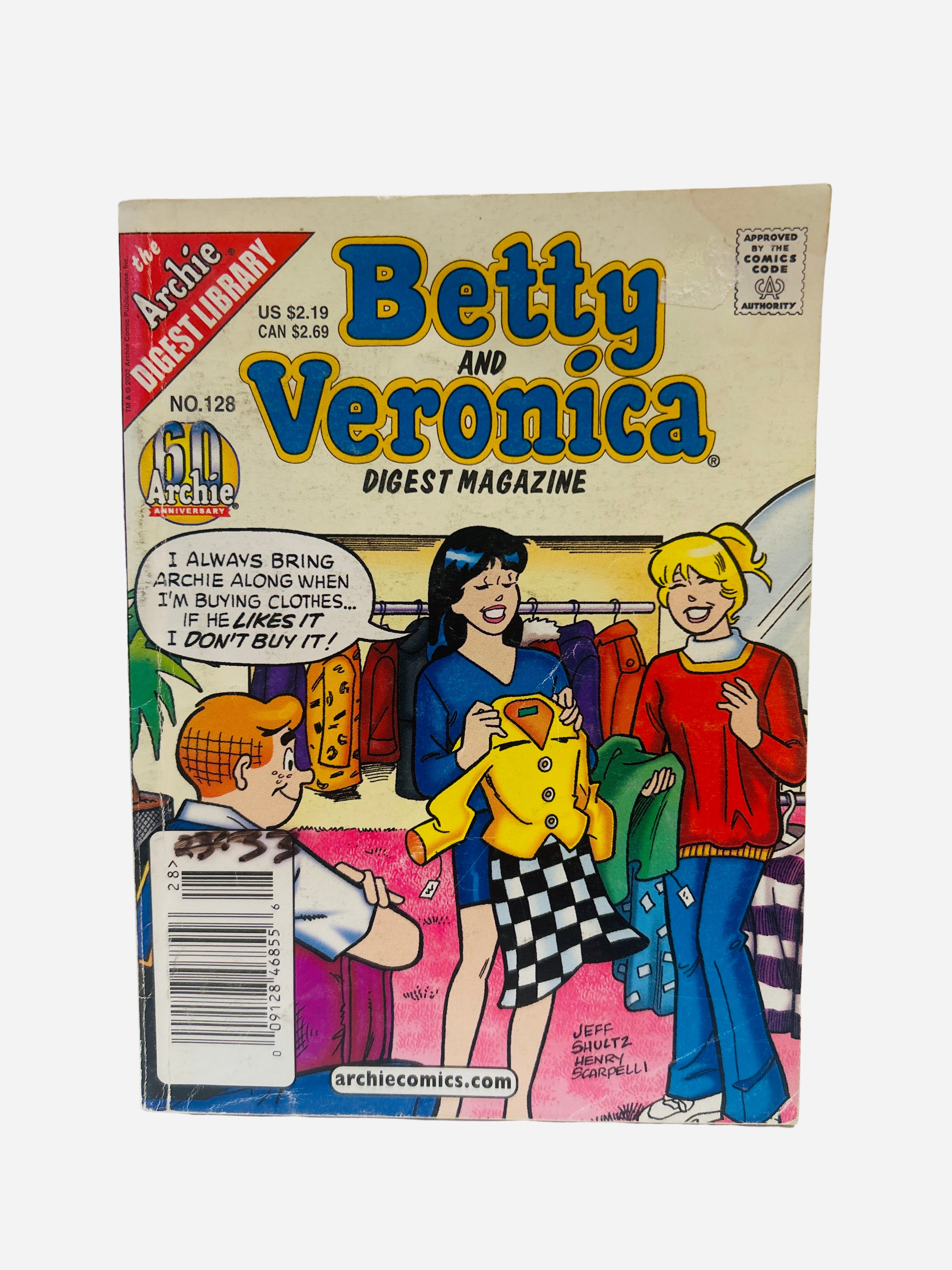 Betty and Veronica Digest Magazine #128 Archie 60th Anniversary shopping Archie Comics preowned