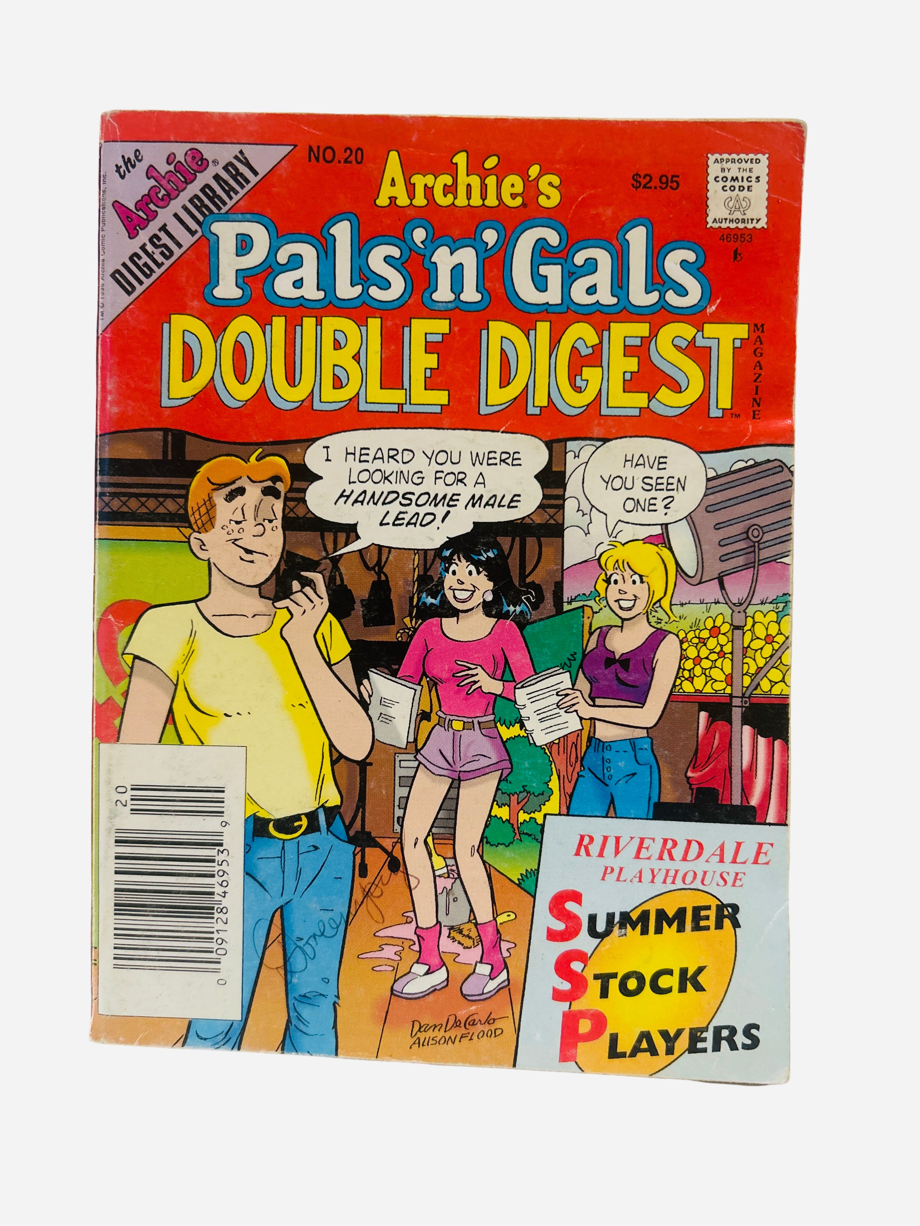 Archie's Pals n Gals Double Digest Magazine #20 Riverdale Playhouse Summer Stock Players preowned