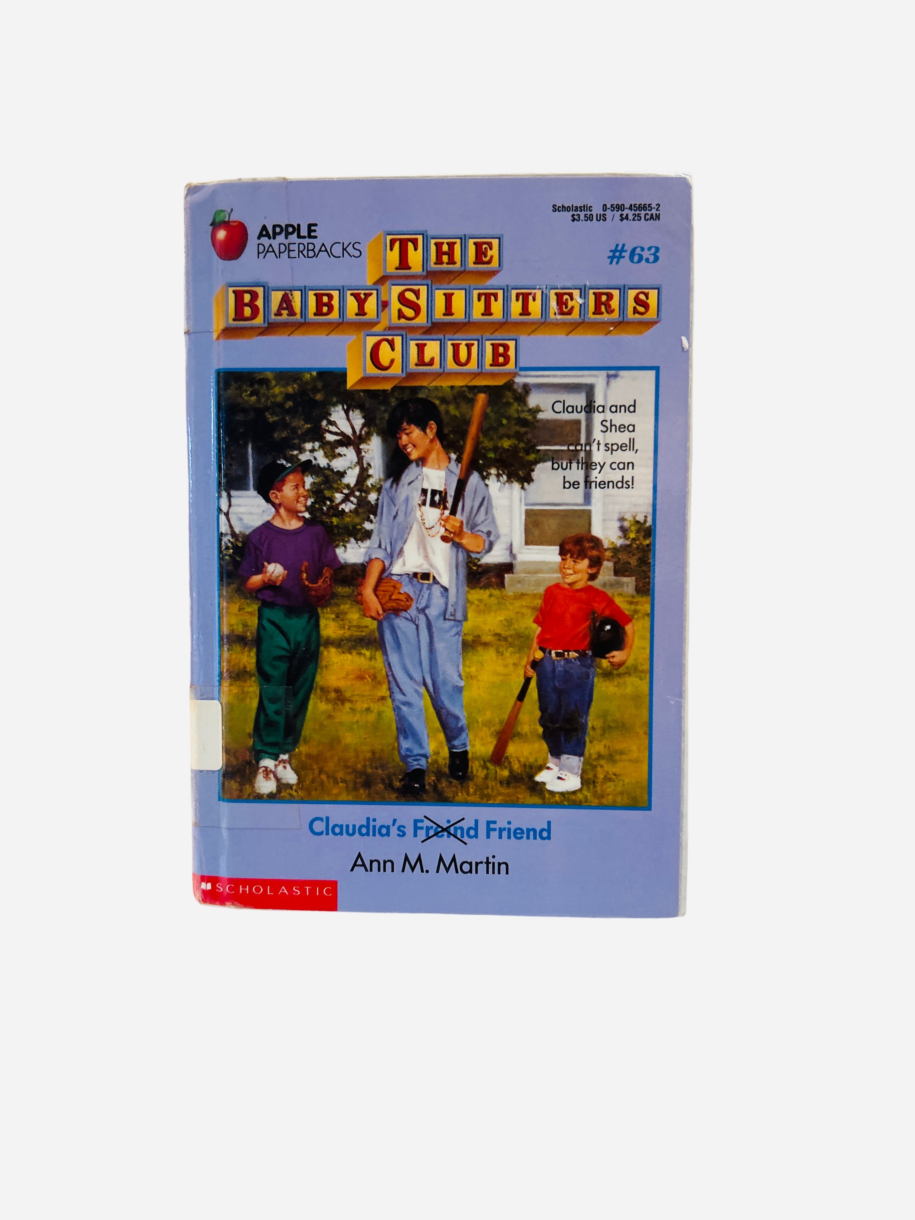 The Baby-Sitters Club #63 Claudia's Friend Friend Ann M. Martin Scholastic Apple Paperbacks hardcover photo cover preowned ex-library