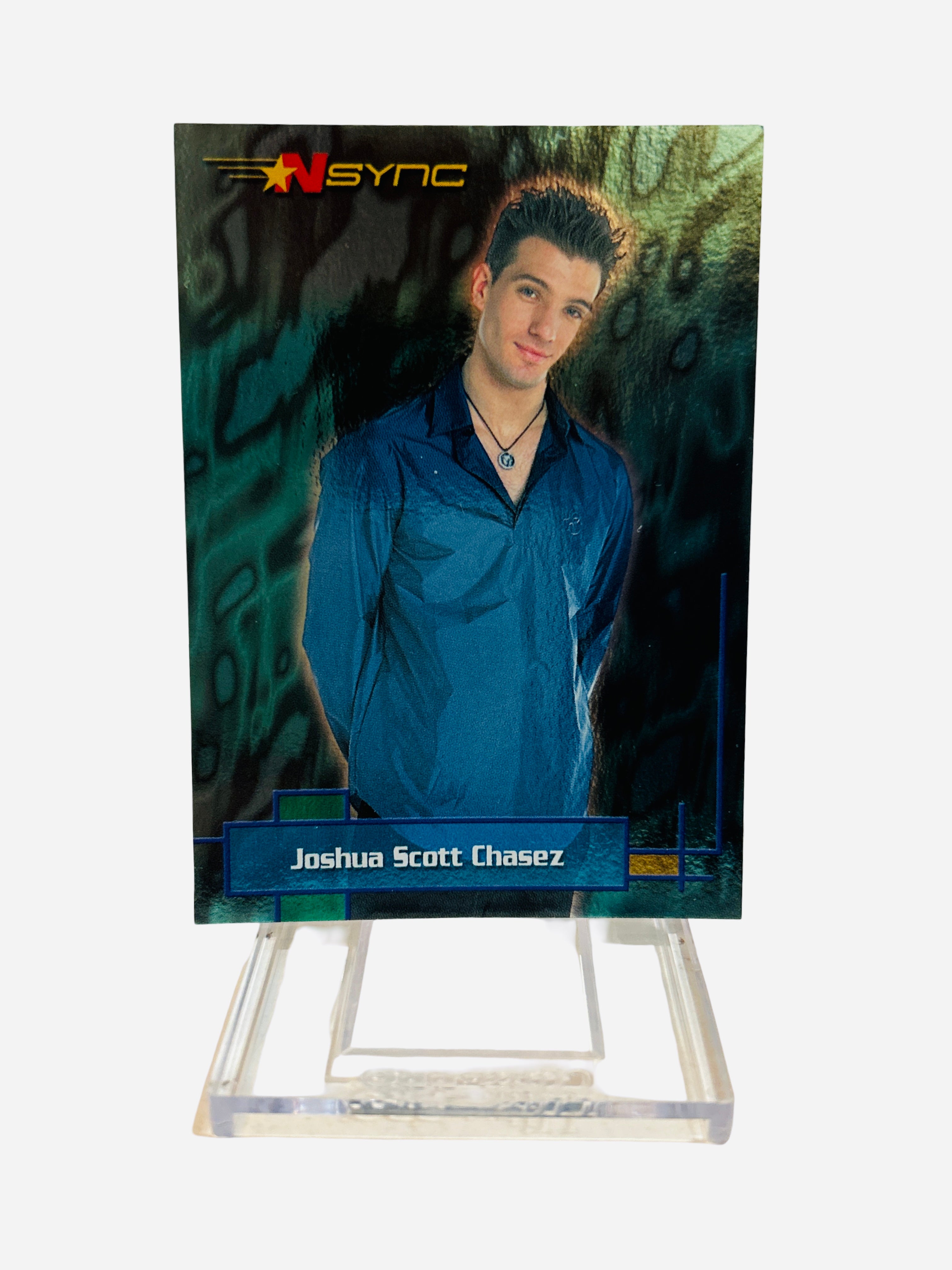 NSYNC Trading Card #6 Front – Joshua Scott Chasez Blue Satin Shirt 2000 Topps Winterland