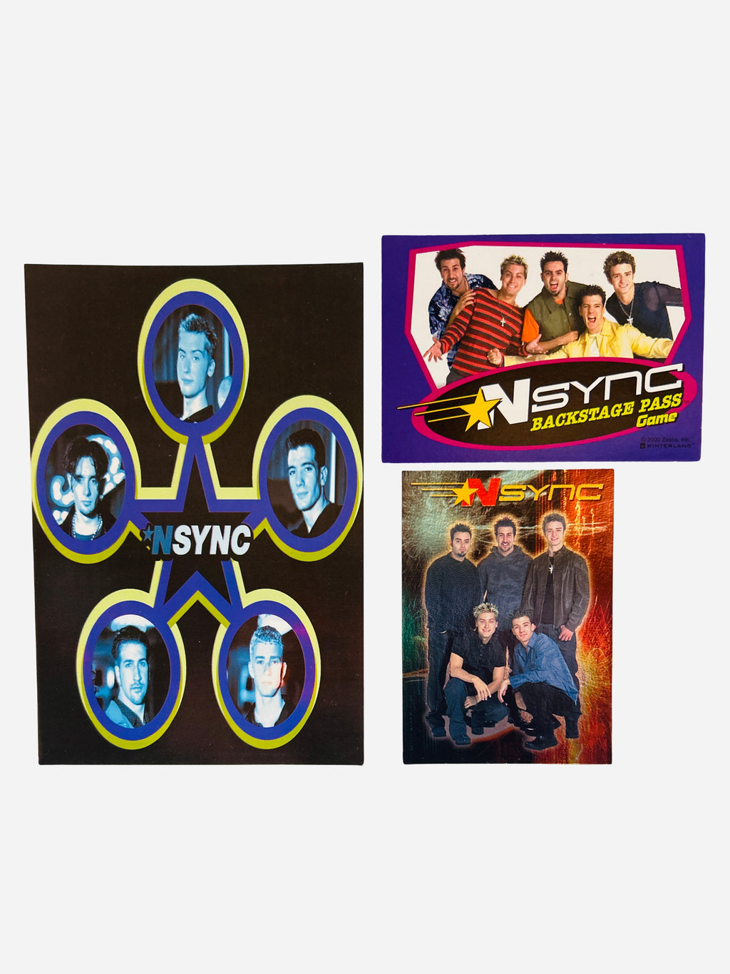 NSYNC 3-Piece Collector Set – 4x6 Photo, Backstage Pass Game Card, Trading Card #1 2000