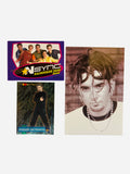NSYNC 3-Piece Set – Chris Kirkpatrick B&W Close-Up Portrait Wild Hair, Backstage Pass, Trading Card #3 2000