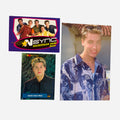 NSYNC 3-Piece Set – Lance Bass 4x6 Outdoor Smile Blue Printed Shirt Sunglasses, Backstage Pass, Trading Card #7 2000