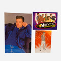 NSYNC 3-Piece Set – JC Chasez 4x6 Blue Satin Jacket Seated Brooding Photo, Backstage Pass, Trading Card #9 JC's Faves 2000