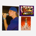 NSYNC 3-Piece Set – JC Chasez 4x6 Live Concert Stage Photo Blue Bandana Microphone Profile, Backstage Pass, Trading Card #9 JC's Faves 2000