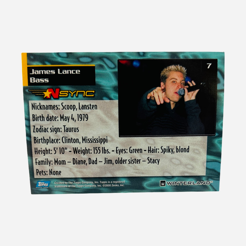 NSYNC #7 Trading Card Back – Lance Bass Bio 2000 Topps Winterland