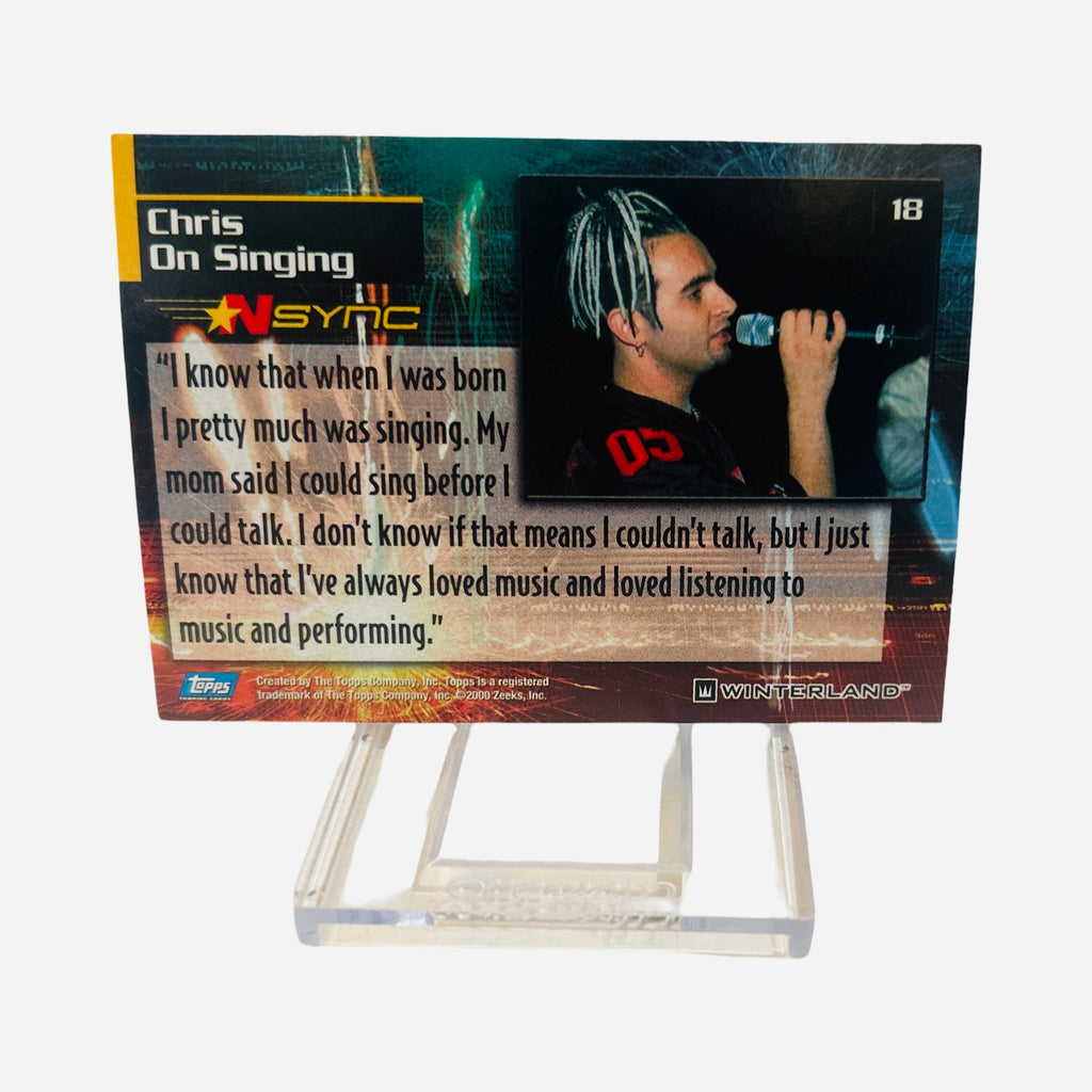 Card #18 - Chris Kirkpatrick - Back (Chris On Singing)