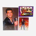 NSYNC 3-Piece Set – 4x6 Joey Fatone Portrait Leather Jacket Microphone, Backstage Pass Game Card, Trading Card #13 Joey Faves Black Shirt Blue Jeans Jump 2000 Topps Winterland