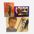 NSYNC 3-Piece Set – Trading Card #12 Chris All-Black Jump Tongue Out, Backstage Pass Game Card, 4x6 Chris Photo Card Dual Panel 2000 Topps Winterland