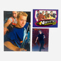NSYNC 3-Piece Set – 4x6 Group Photo Lance Chris Candid, Backstage Pass Game Card, Trading Card #11 Lance Faves All-Black Dance Pose 2000 Topps Winterland