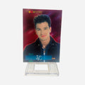 NSYNC Trading Card #21 Front – JC Chasez Spiky Dark Hair Navy Jacket Silver Medallion Necklace Red Atmospheric Background 2000 Topps Winterland