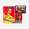 NSYNC 3-Piece Set – 4x6 Chris Kirkpatrick Yellow P55 Sport Sweater Braided Hair Reaching Toward Camera Red Backdrop, Backstage Pass Game Card, Trading Card #24 Chris Leather Jacket Braids 2000 Topps Winterland