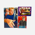 NSYNC 3-Piece Set – 4x6 Lance Bass Blue T-Shirt Frosted Spiky Tips Leaning In Car JC Behind, Backstage Pass Game Card, Trading Card #23 Lance Black Blazer Frosted Tips 2000 Topps Winterland