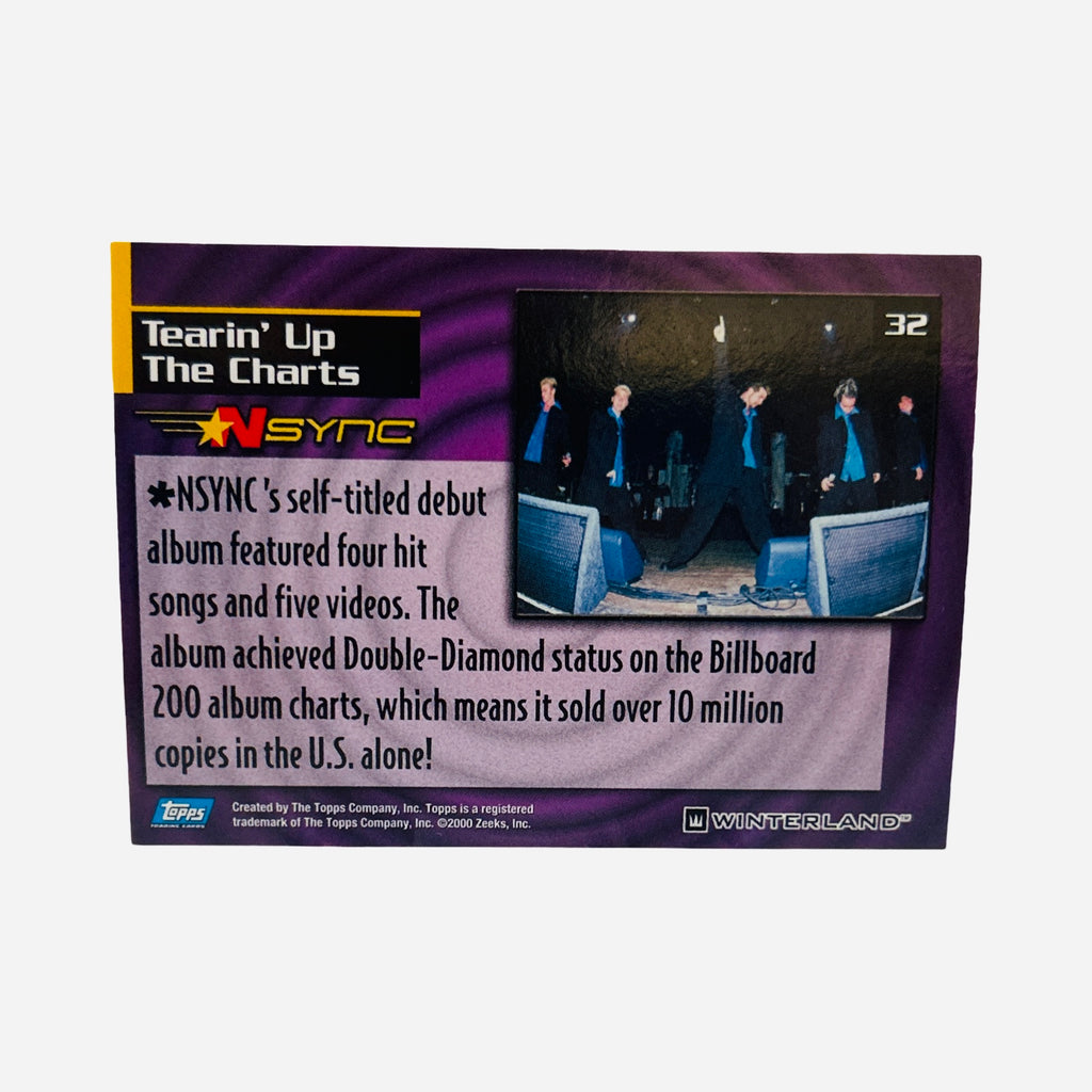 NSYNC Trading Card #32 Tearin' Up The Charts Back – Topps Winterland 2000