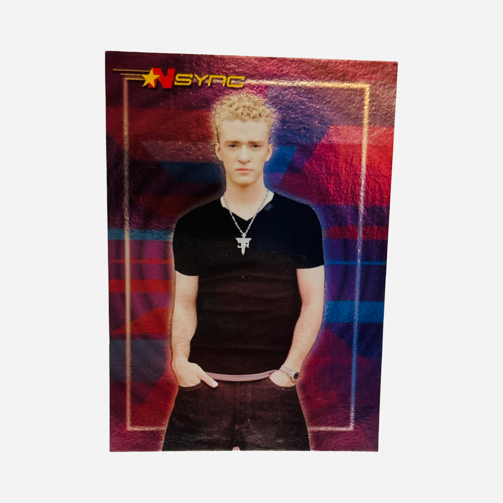 NSYNC Justin Timberlake Trading Card #33 Front – Black Tee JT Pendant Topps Winterland 2000
