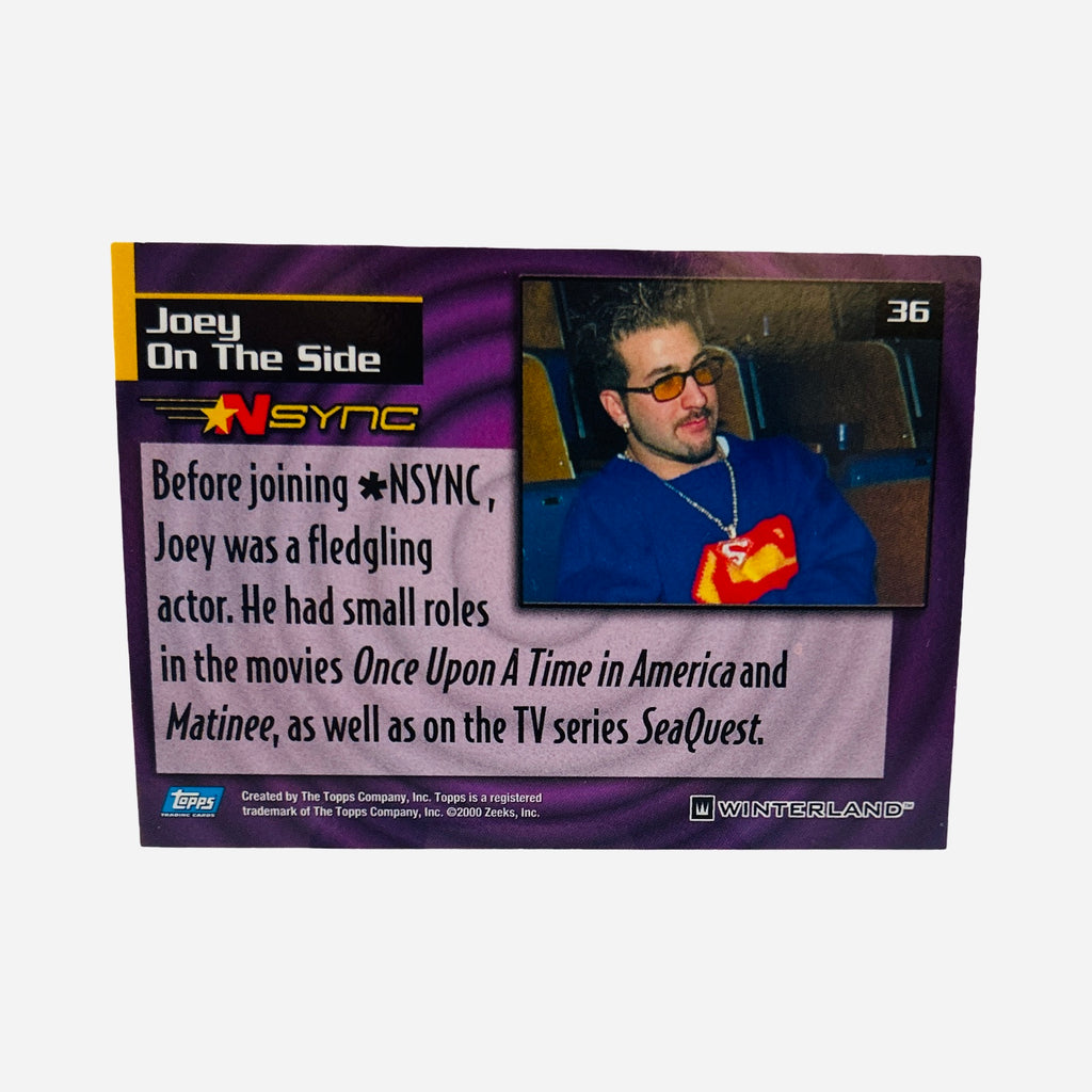 NSYNC #36 Joey On The Side Trading Card Back – Topps Winterland 2000