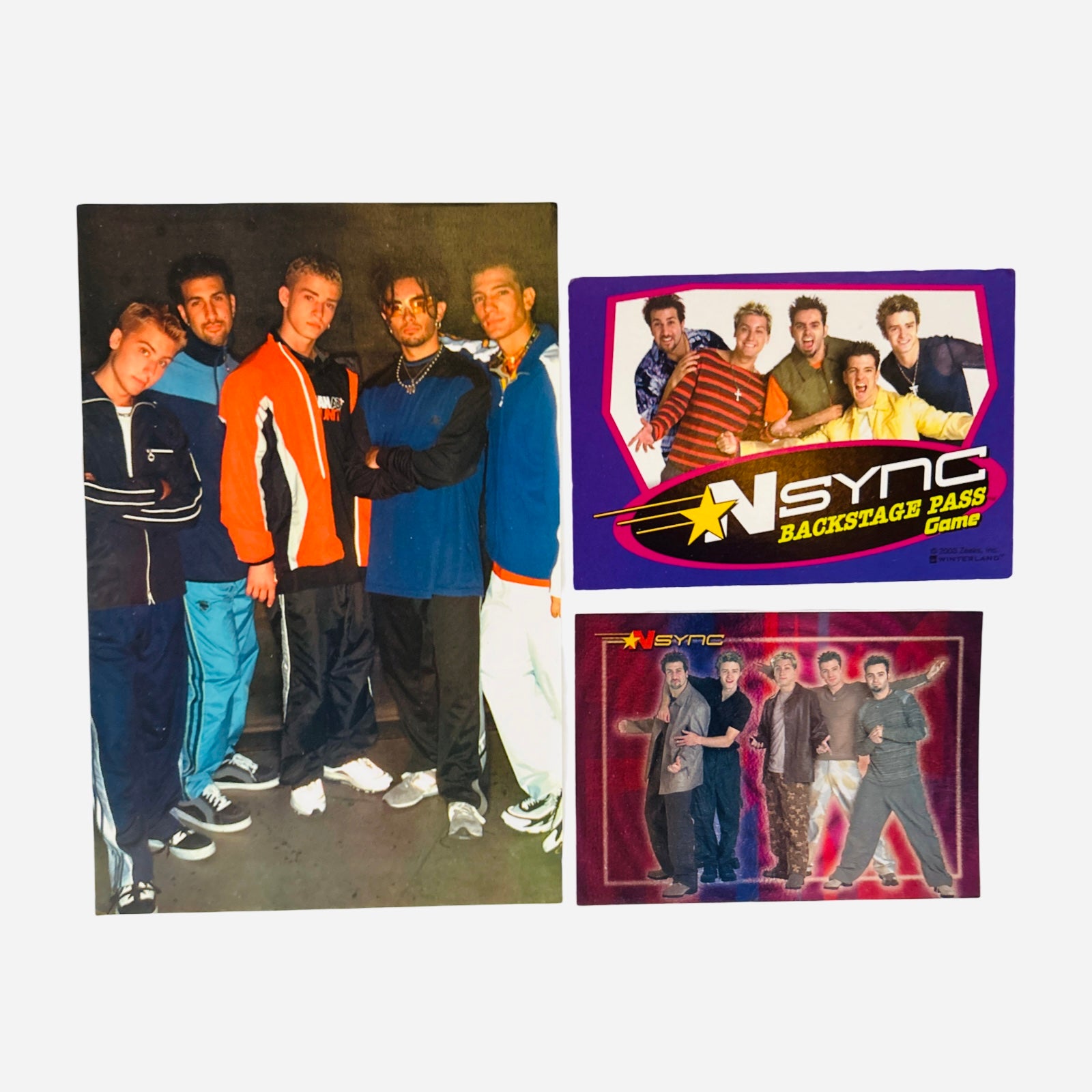 NSYNC 3-Piece Set – Group Photo, Backstage Pass Game Card, Trading Card #32