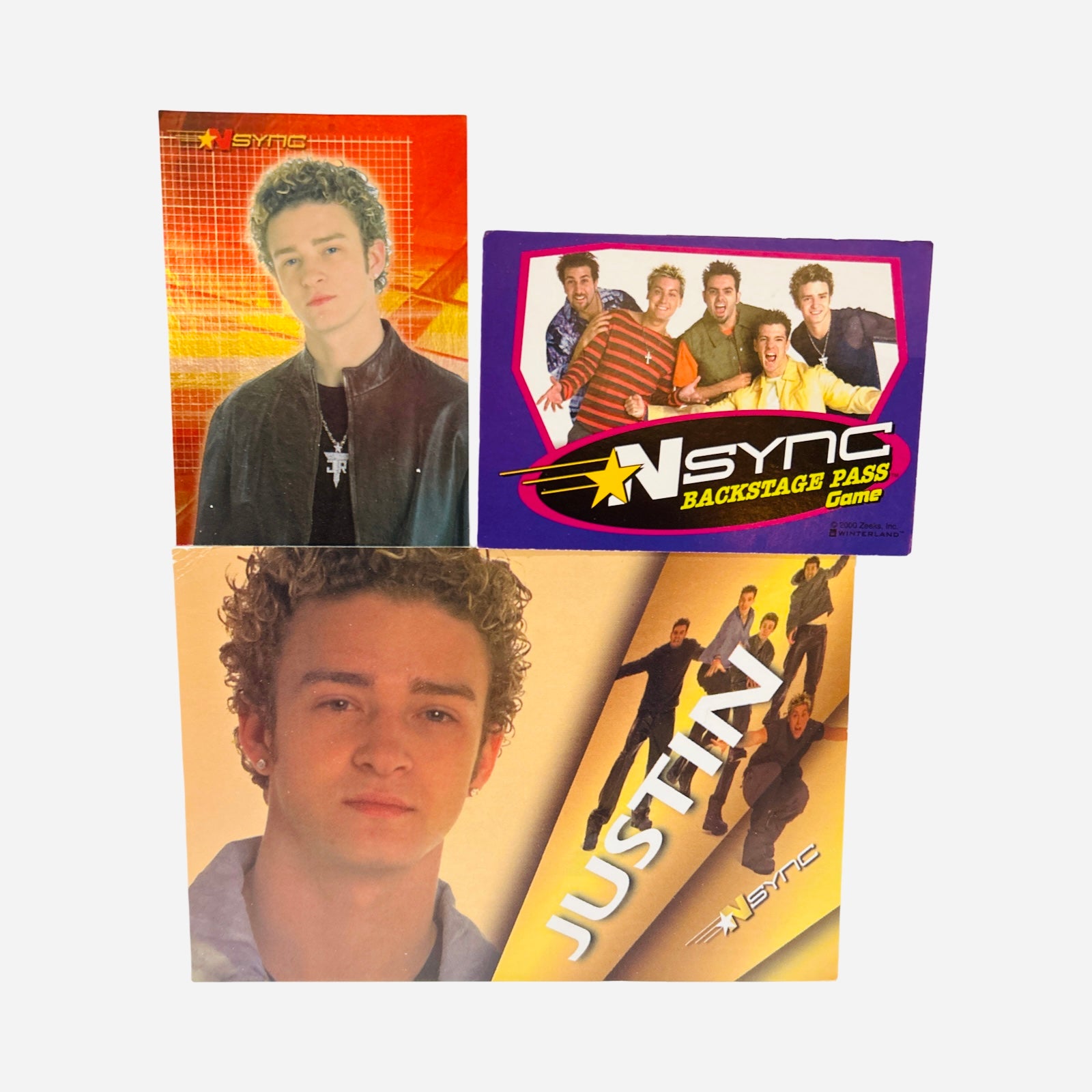 NSYNC 3-Piece Set – Justin Photo, Backstage Pass Game Card, Trading Card #31
