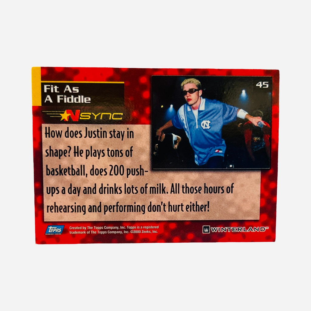NSYNC #45 Fit As A Fiddle Trading Card Back – Topps Winterland 2000