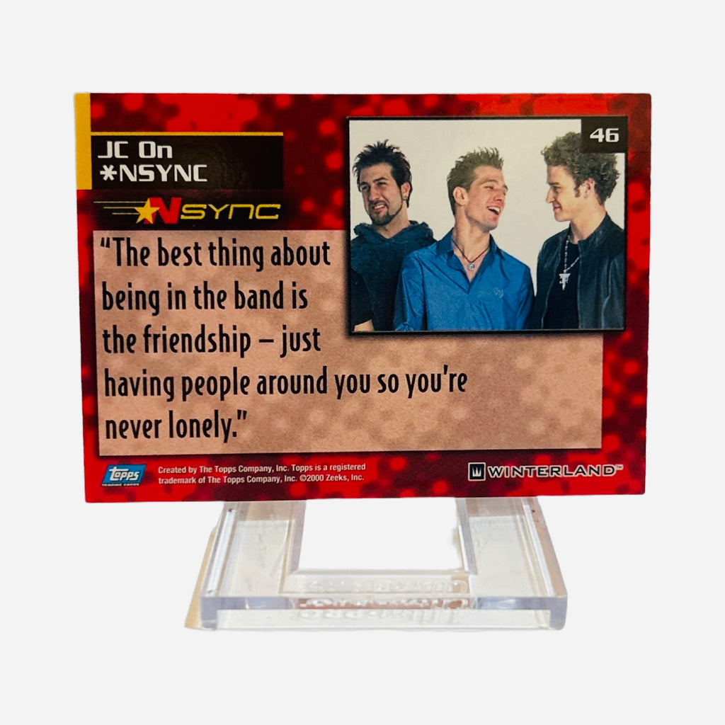 NSYNC Trading Card #46 JC On NSYNC Back – Never Lonely Friendship Quote Topps Winterland 2000