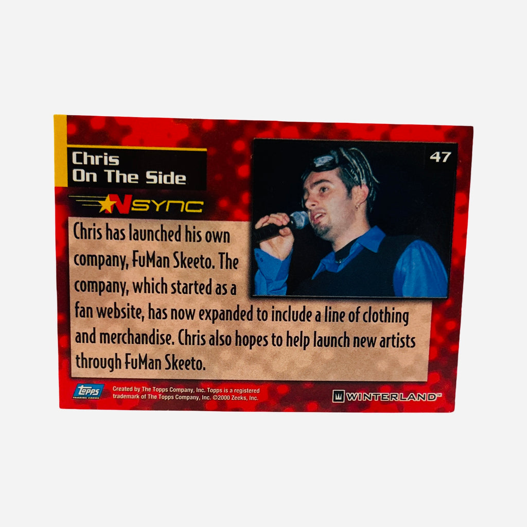 NSYNC #47 Chris On The Side Trading Card Back – FuMan Skeeto Topps Winterland 2000