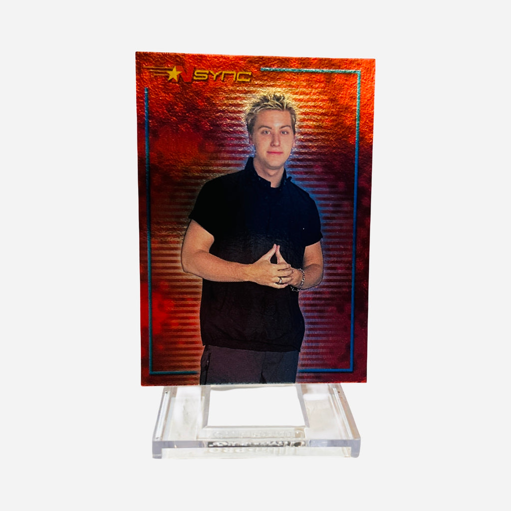 NSYNC #48 Lance Bass Trading Card Front – Black Polo Red Holographic Topps Winterland 2000