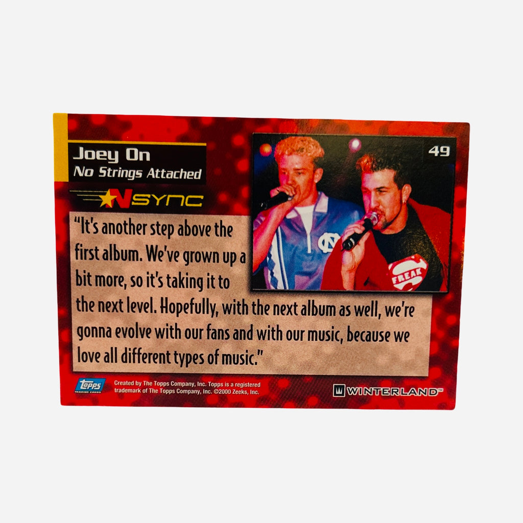 NSYNC #49 Joey On No Strings Attached Trading Card Back – Topps Winterland 2000