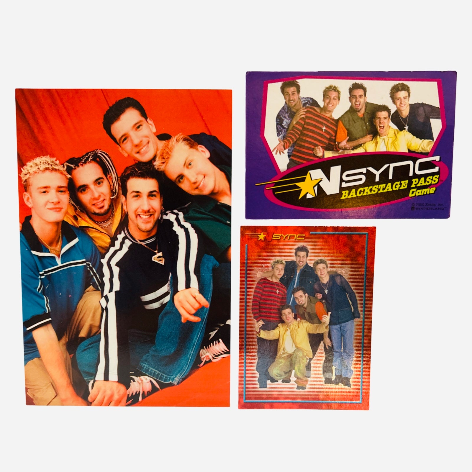 NSYNC 3-Piece Set – Group Photo, Backstage Pass Game Card, Trading Card #44