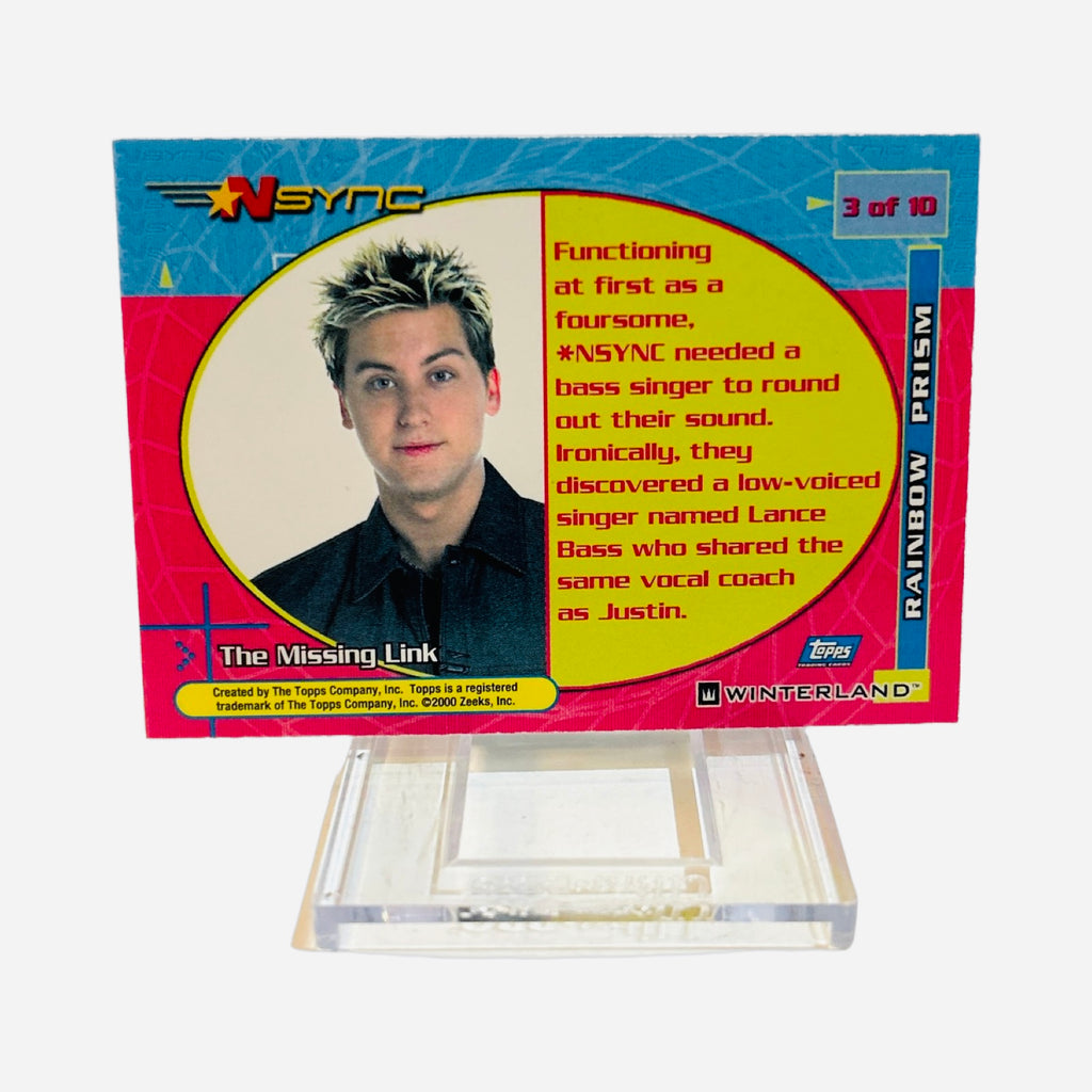 Lance Bass 2000 NSYNC Rainbow Prism Trading Card #3 - Back
