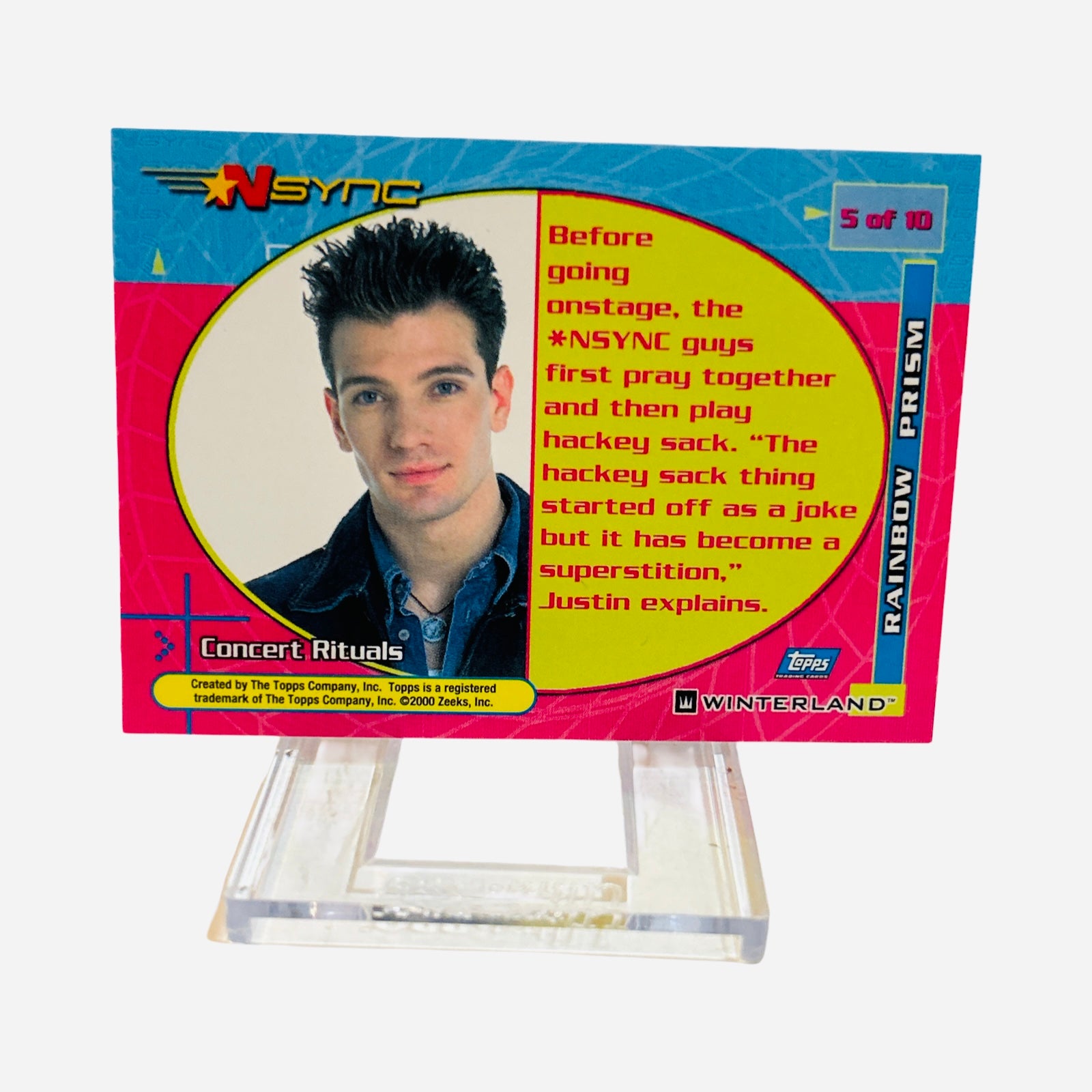 JC Chasez 2000 NSYNC Rainbow Prism Trading Card #5 - Back