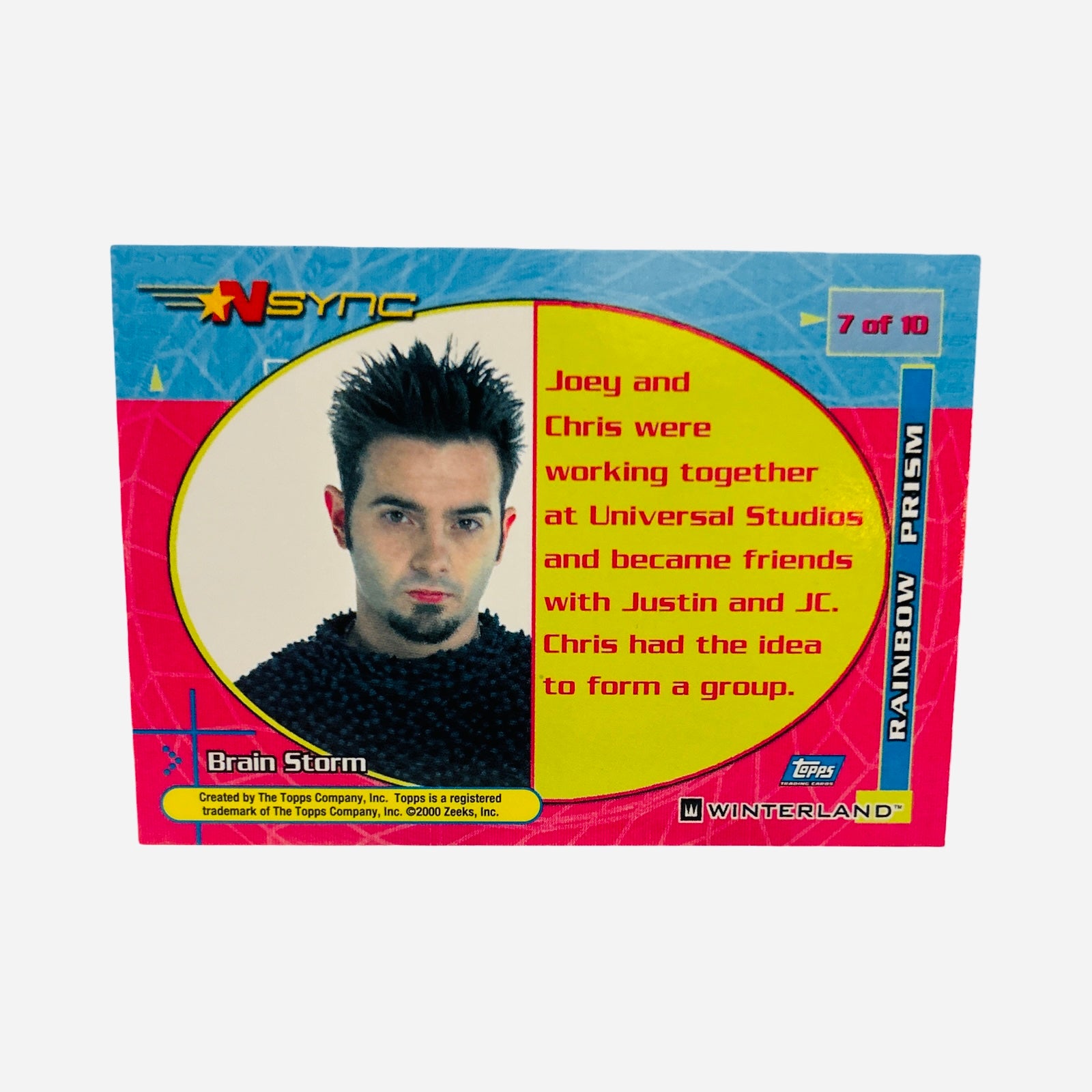 Chris Kirkpatrick 2000 NSYNC Rainbow Prism Trading Card #7 - Back