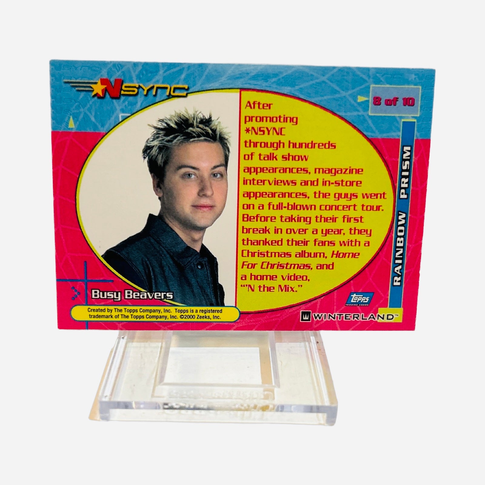 Lance Bass 2000 NSYNC Rainbow Prism Trading Card #8 - Back