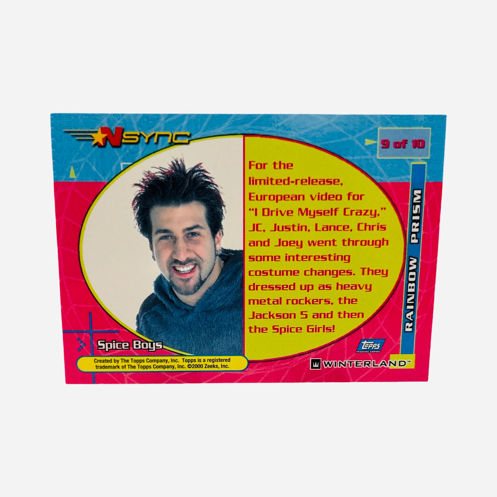 Joey Fatone 2000 NSYNC Rainbow Prism Trading Card #9 - Back