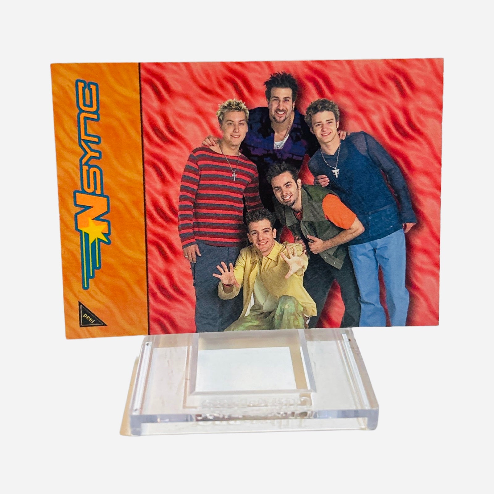 NSYNC 2000 Rainbow Sticker #4 - Front (Group Shot, Orange Background)