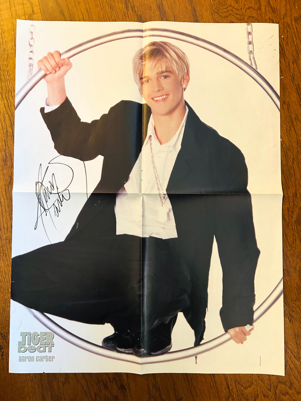 Aaron Carter reverse of 2003 Tiger Beat double-sided 16 by 21 inch poster