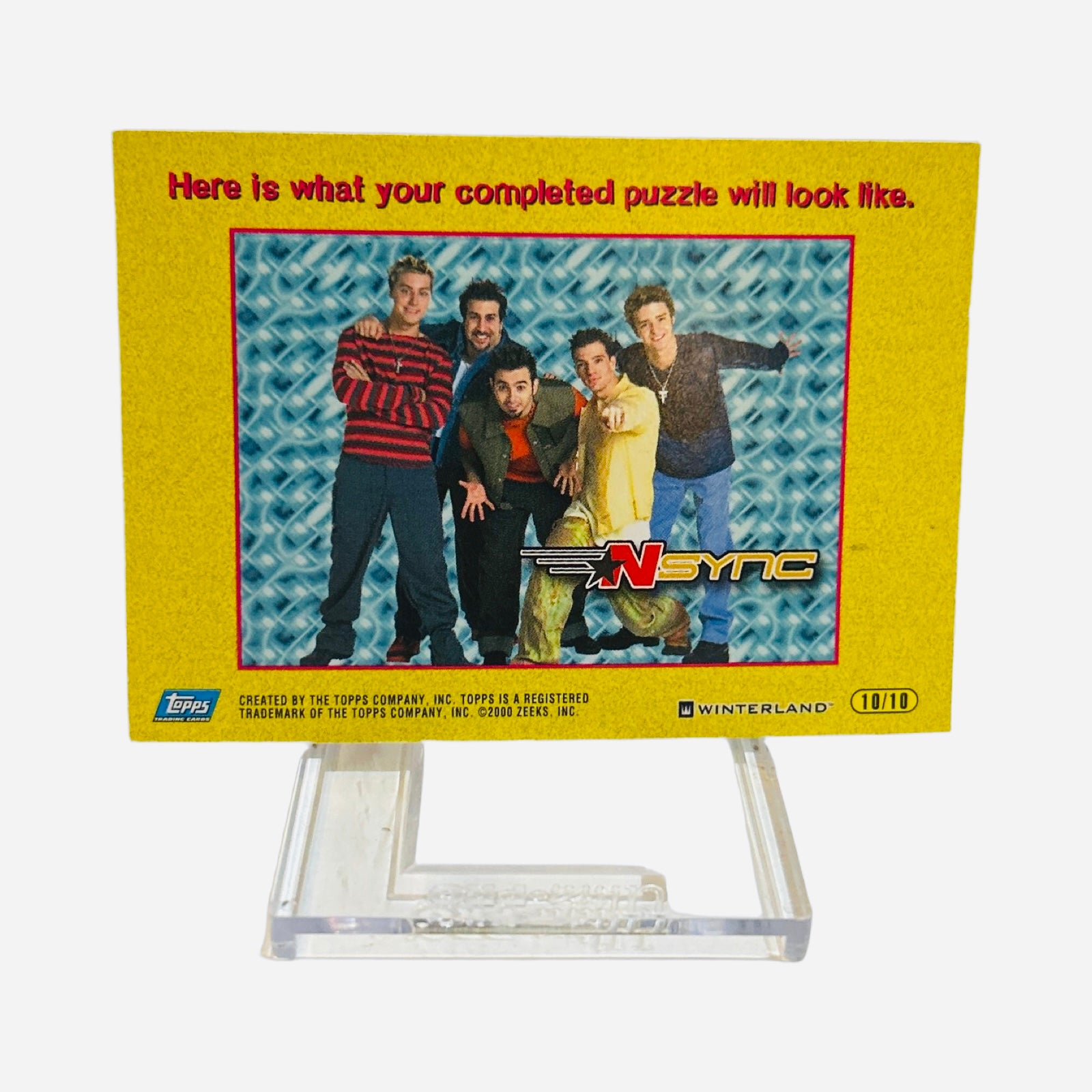 NSYNC 2000 Rainbow Sticker #10 - Back (Completed Puzzle Reveal - Here is what your completed puzzle will look like)