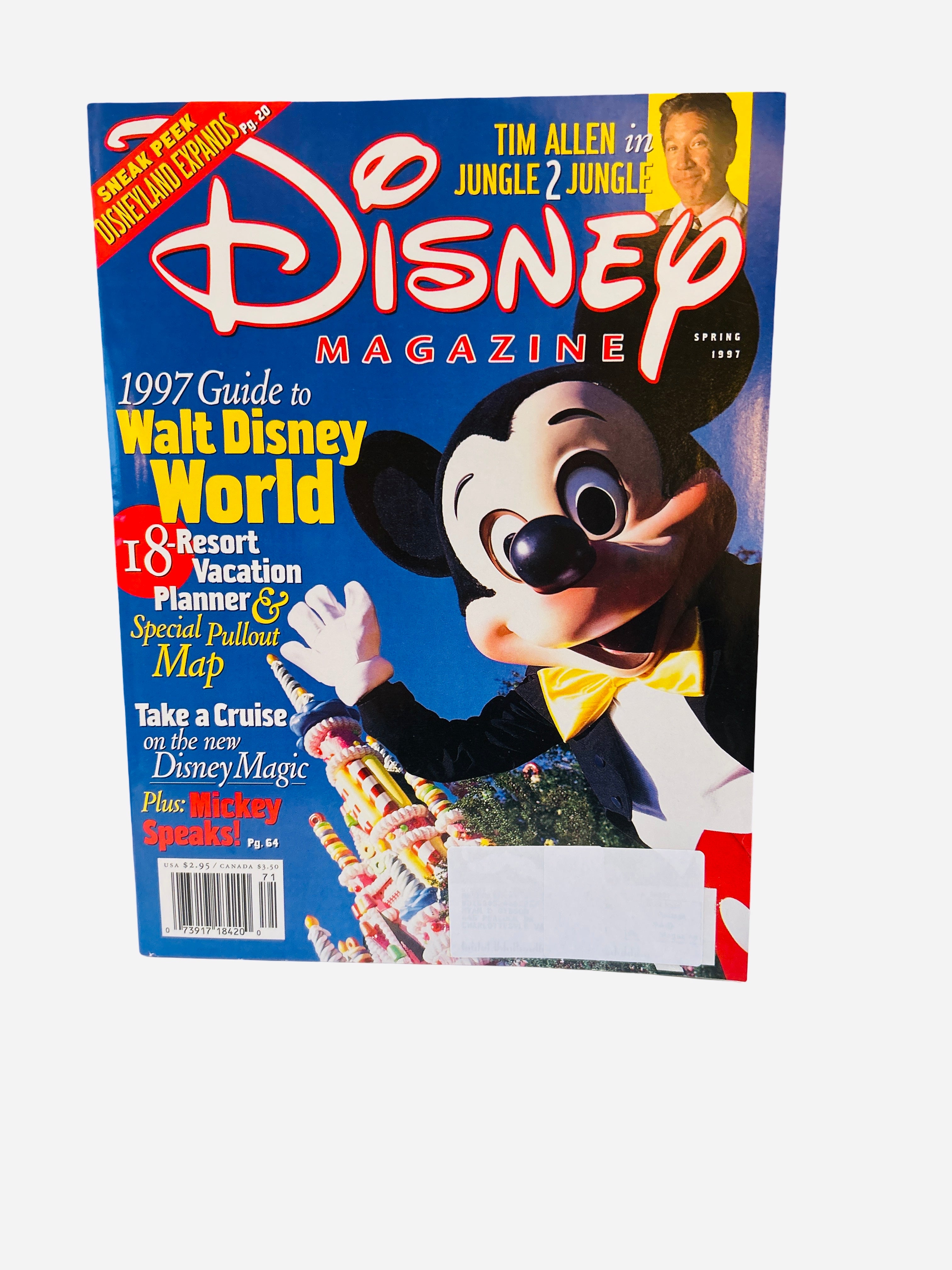 Disney Magazine Spring 1997 - Cover featuring Mickey Mouse in tuxedo with Walt Disney World 1997 Guide