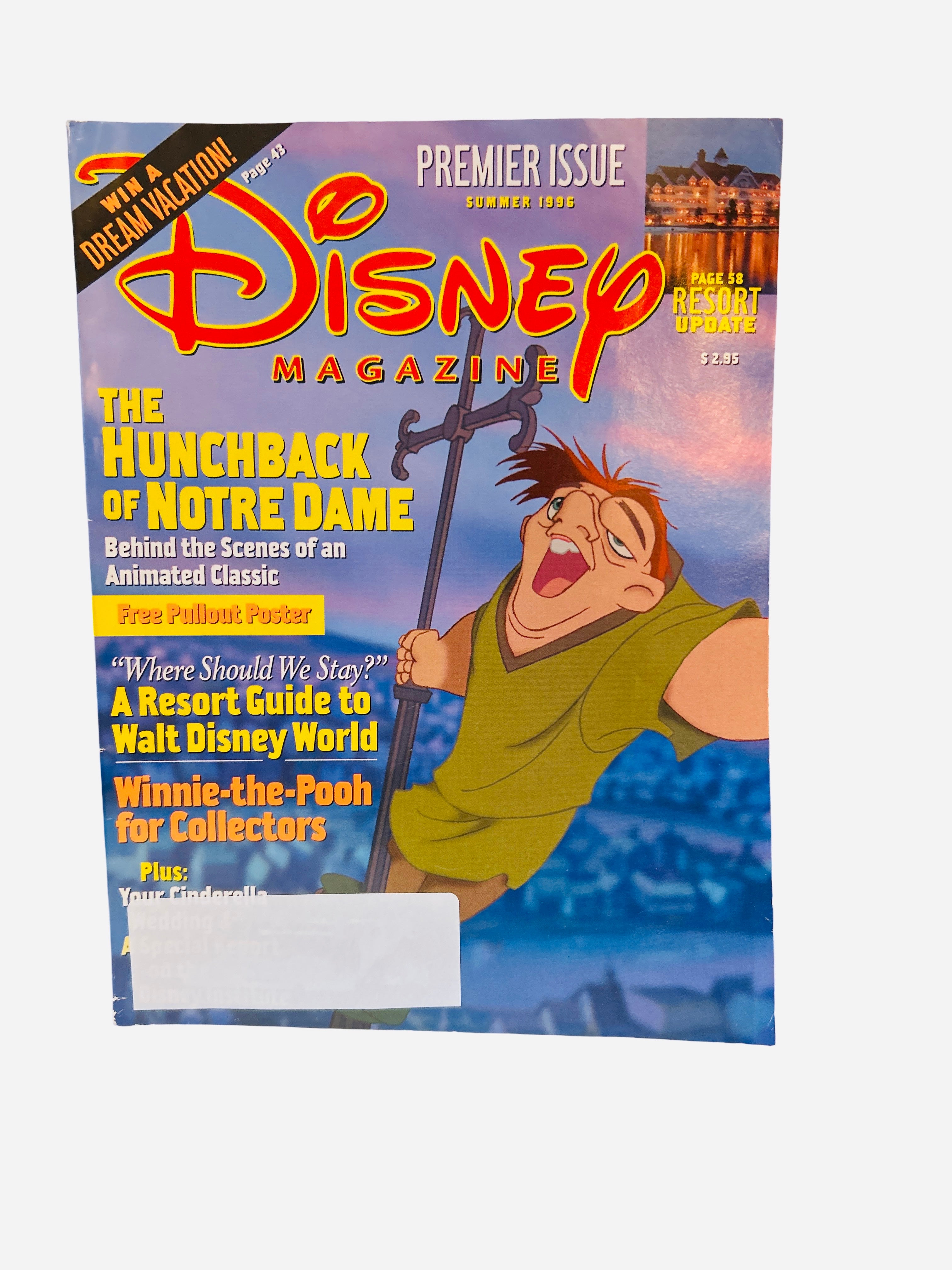 Disney Magazine Summer 1996 Premier Issue - Cover featuring Quasimodo from The Hunchback of Notre Dame