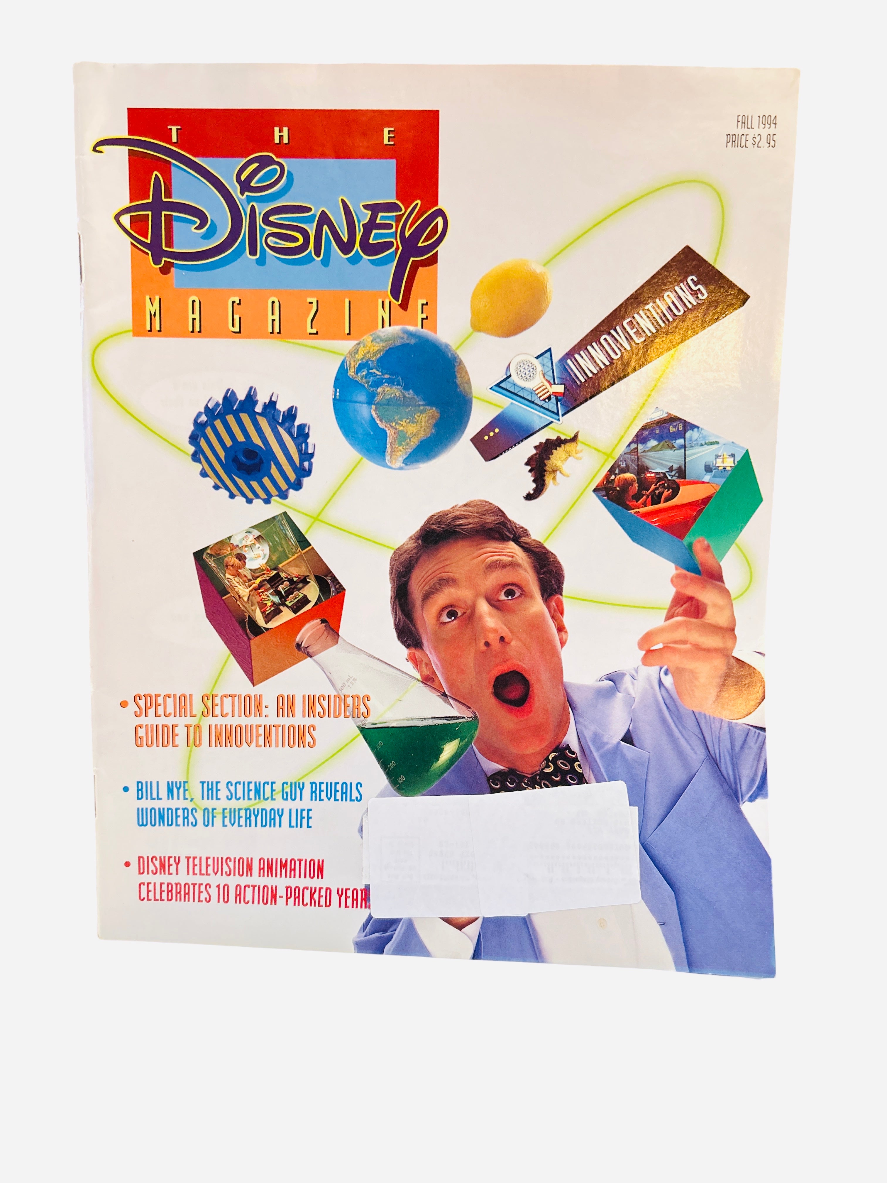 The Disney Magazine Fall 1994 - Cover featuring Bill Nye the Science Guy surrounded by Innoventions science objects and EPCOT imagery