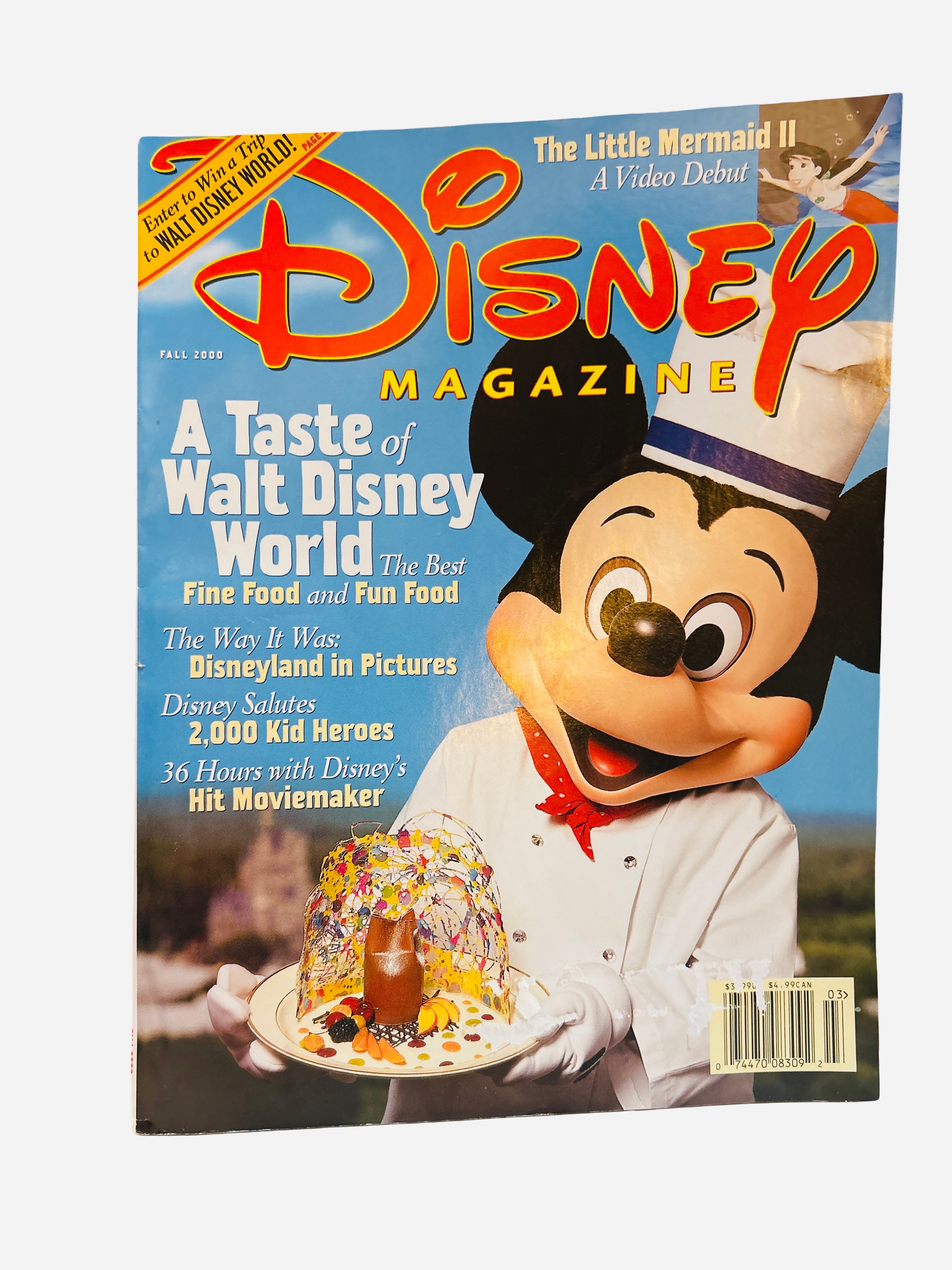 Disney Magazine Fall 2000 - Cover featuring Chef Mickey Mouse holding a decorated food dome celebrating A Taste of Walt Disney World