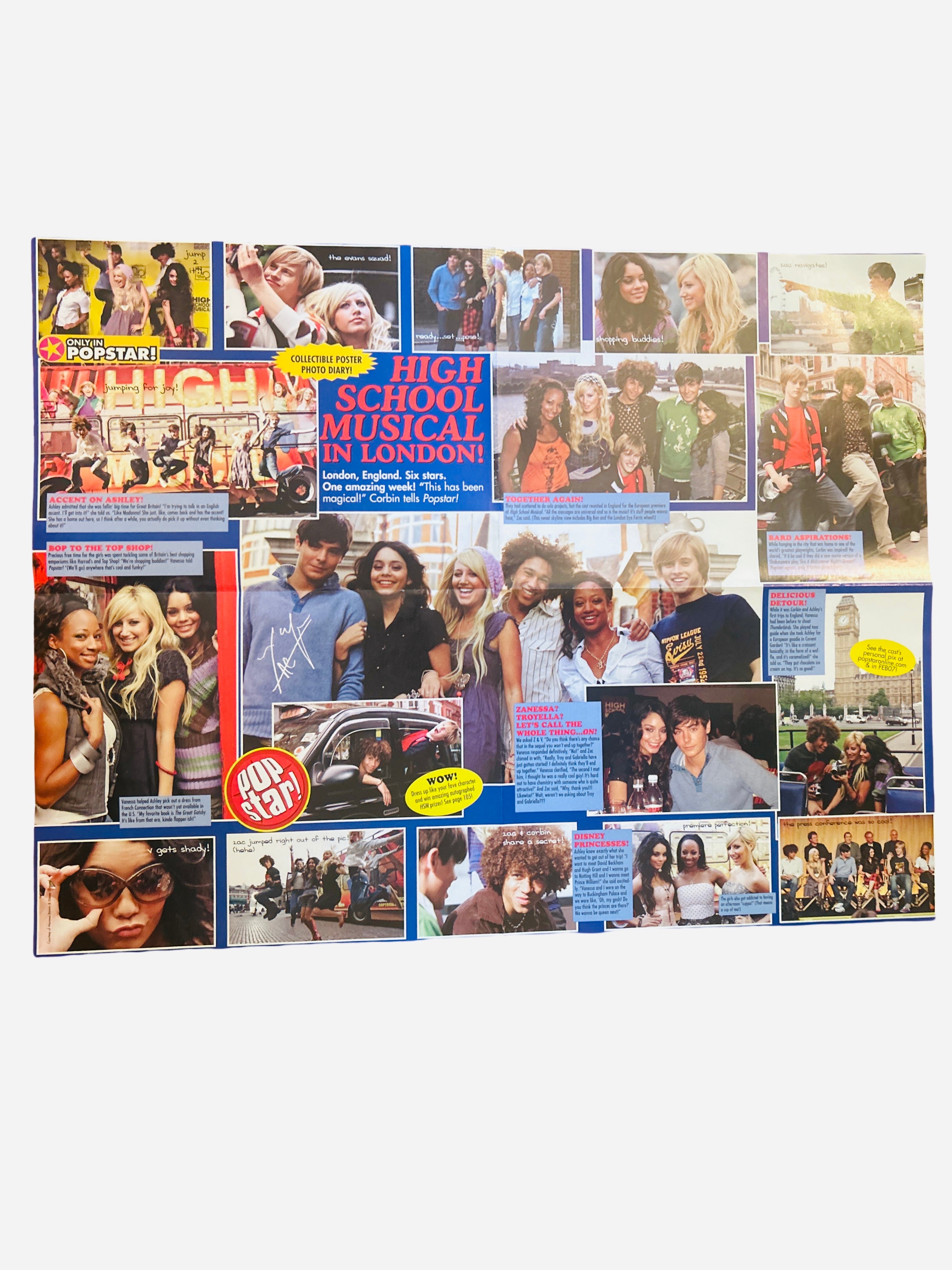 Rihanna Pop Star! Magazine poster - back side featuring High School Musical in London collectible photo diary spread