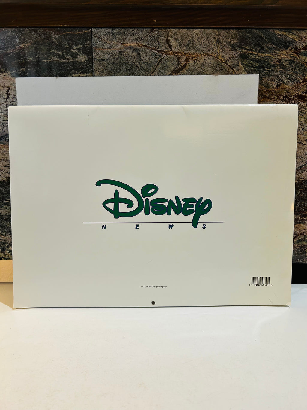 Disney 1992 Calendar back cover – Disney News